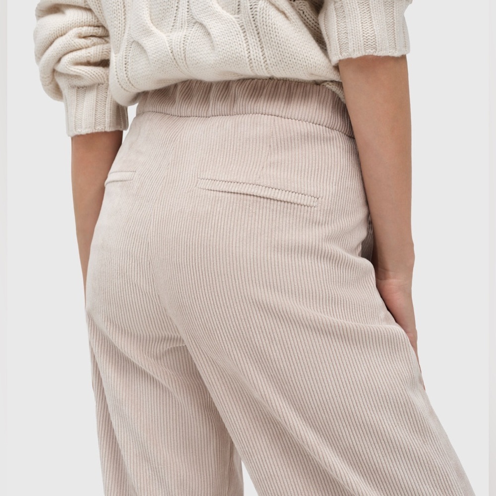 MAC Jeans Collection Chiara Wide Leg Pull On Corduroy Pants Sand Beige Size 36 - Picture 5 of 12